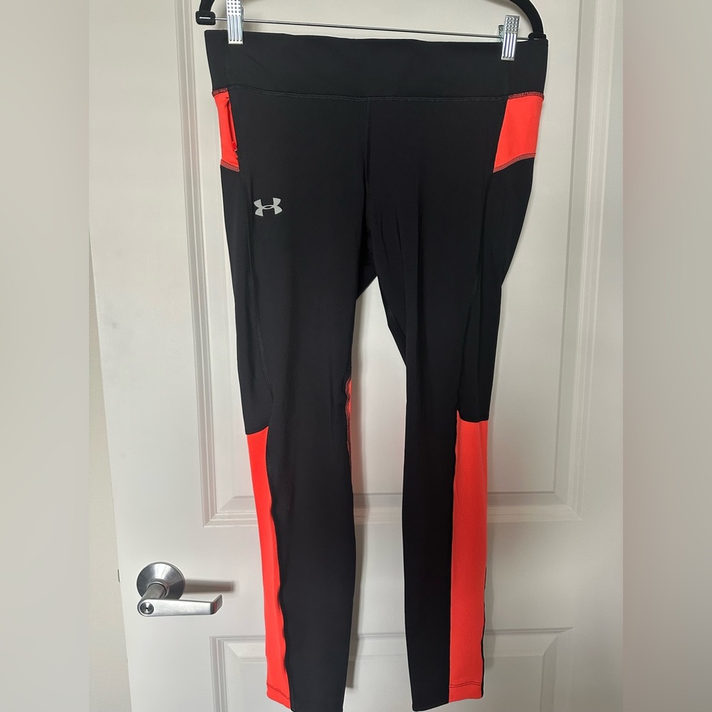 Under Armour Black & Orange Compression Workout Pants